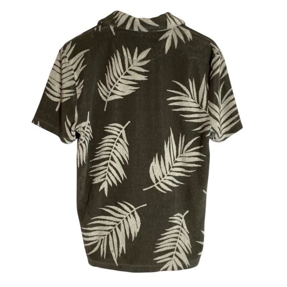 Express Men’s Palm Leaf Print Shirt - Size Small - Olive Green - Picture 3 of 5